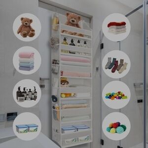 ULG Brown Over-the-Door Organizer with See-Through Windows 6 Levels Beige